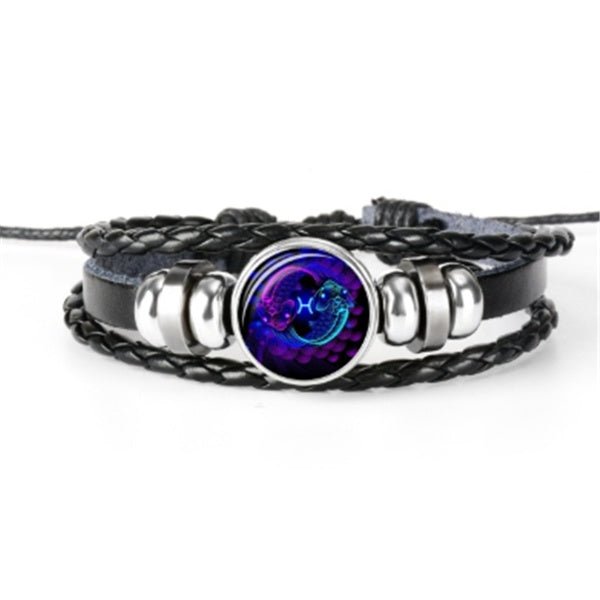 12 Zodiac Constellation Bracelet Luminous Braided Design Bracelet For Men Women Kids - Glitch 69