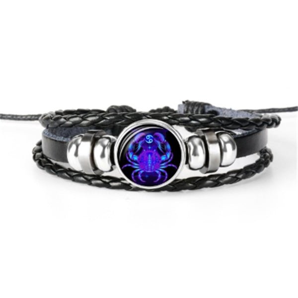 12 Zodiac Constellation Bracelet Luminous Braided Design Bracelet For Men Women Kids - Glitch 69