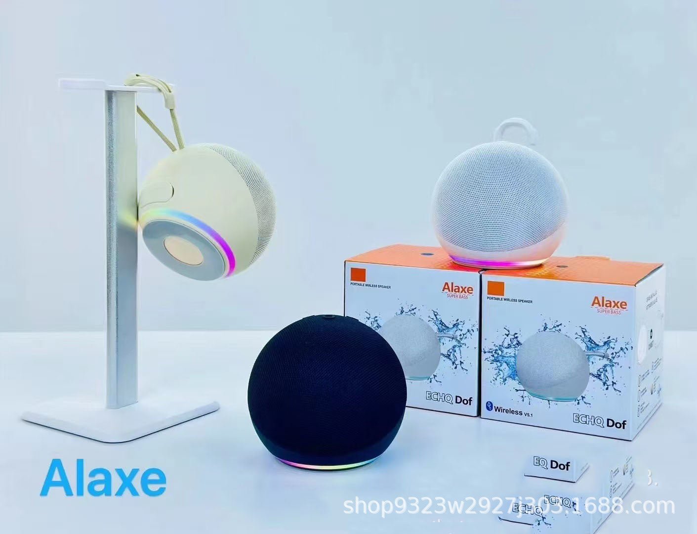 Alaxe wireless speaker wall bracket fabric card insertion small speaker desktop mini subwoofer - Glitch 69