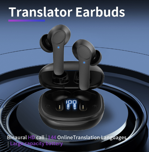 B11 Voice Translation Earphones Dual ear Chinese English Translator Multi language Bluetooth Wireless Simultaneous Translation Machine - Glitch 69