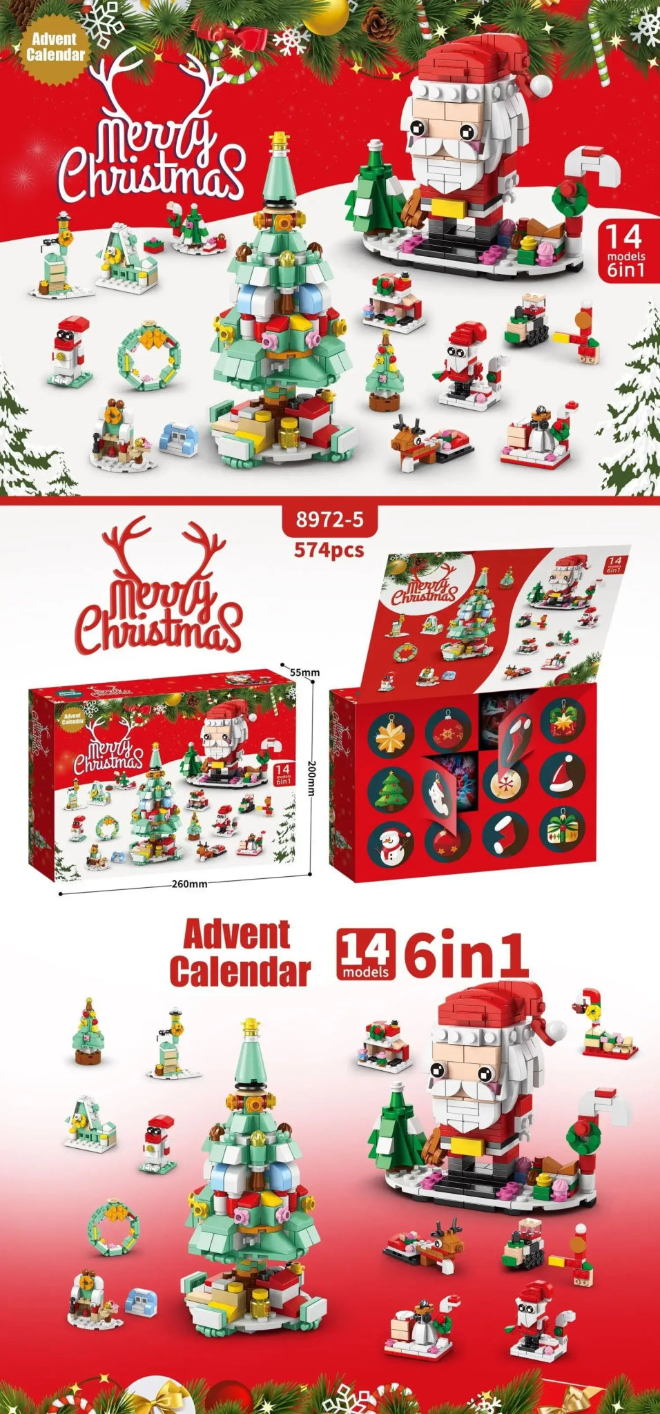 Christmas Advent Calendar Surprise Building Blocks Set Box Kid Toys Xmas Advent Calendar Bricks Diy Kit Children’s Gift Kalender - Glitch 69