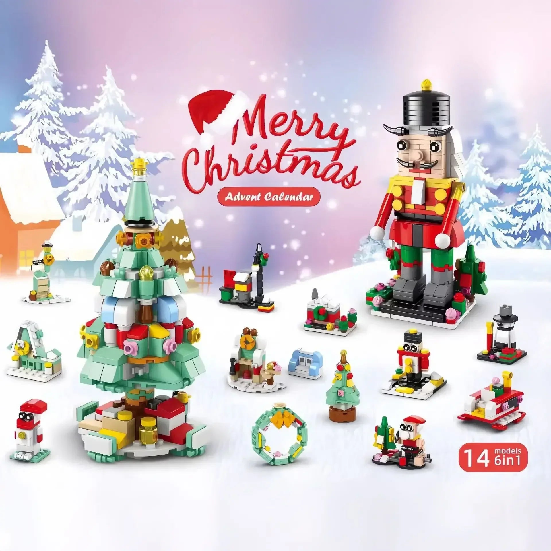 Christmas Advent Calendar Surprise Building Blocks Set Box Kid Toys Xmas Advent Calendar Bricks Diy Kit Children’s Gift Kalender - Glitch 69