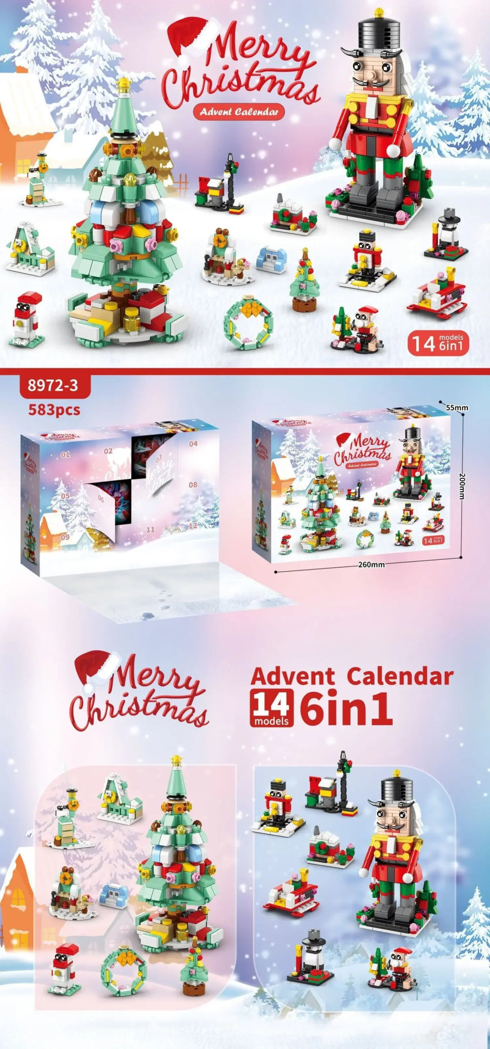 Christmas Advent Calendar Surprise Building Blocks Set Box Kid Toys Xmas Advent Calendar Bricks Diy Kit Children’s Gift Kalender - Glitch 69