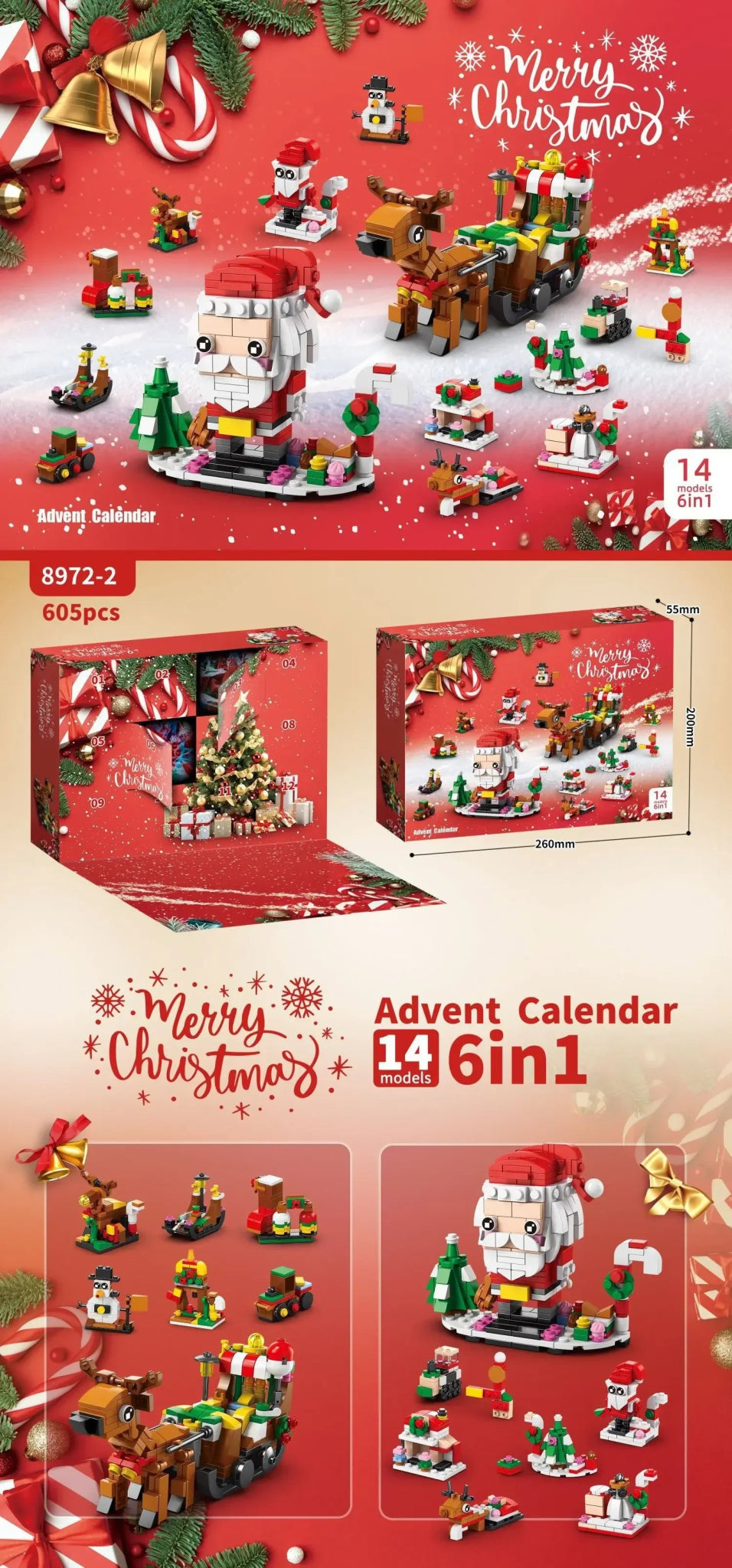 Christmas Advent Calendar Surprise Building Blocks Set Box Kid Toys Xmas Advent Calendar Bricks Diy Kit Children’s Gift Kalender - Glitch 69