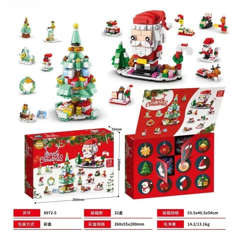 Christmas Advent Calendar Surprise Building Blocks Set Box Kid Toys Xmas Advent Calendar Bricks Diy Kit Children’s Gift Kalender - Glitch 69