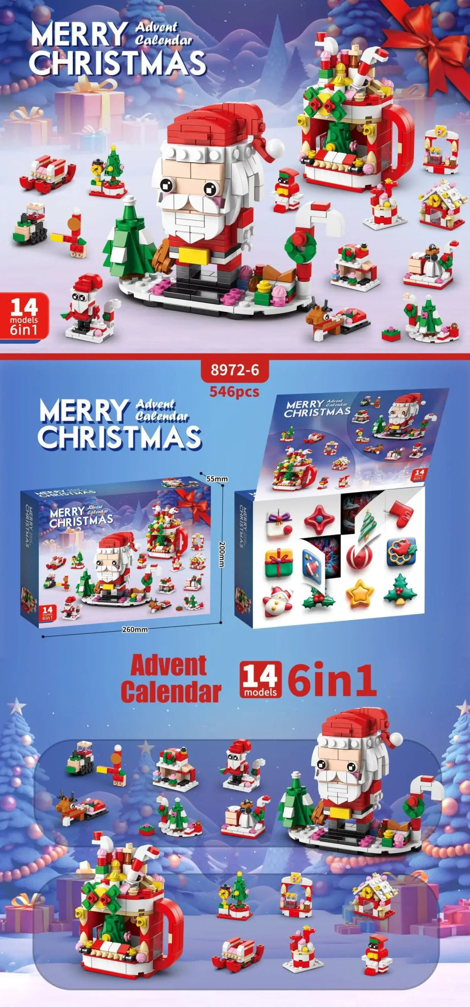 Christmas Advent Calendar Surprise Building Blocks Set Box Kid Toys Xmas Advent Calendar Bricks Diy Kit Children’s Gift Kalender - Glitch 69