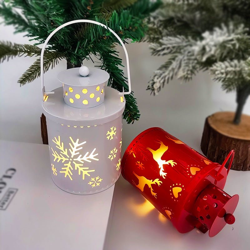 Christmas Candle Lights LED Small Lanterns Wind Lights Electronic Candles Nordic Style Creative Holiday Decoration Decorations - Glitch 69