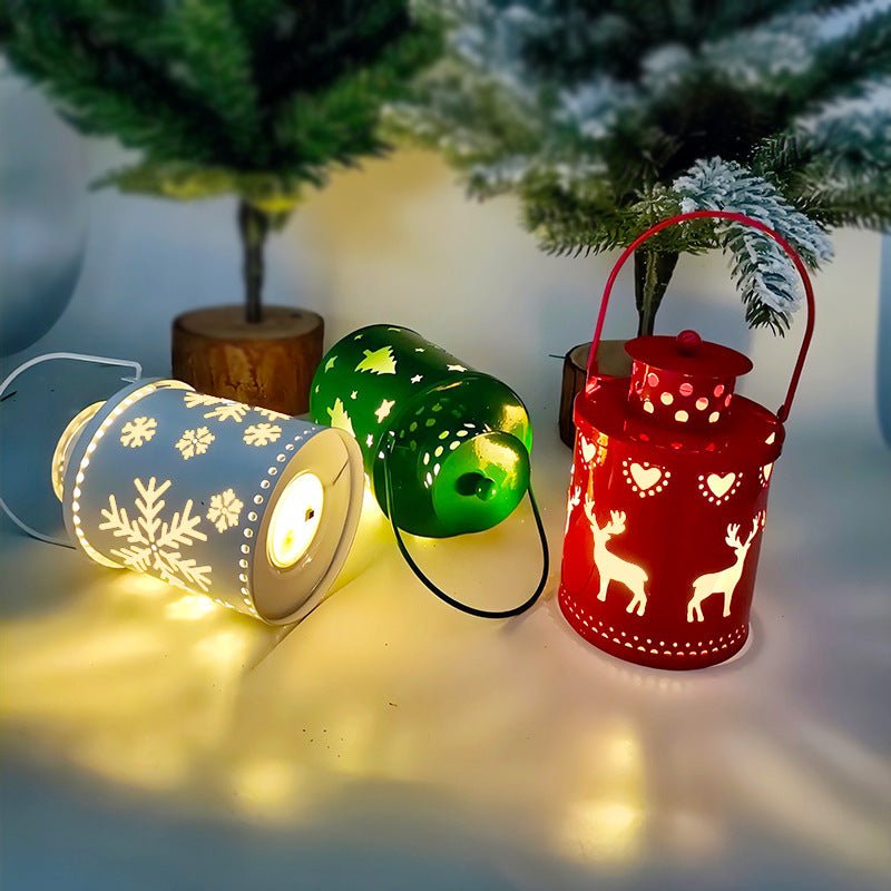 Christmas Candle Lights LED Small Lanterns Wind Lights Electronic Candles Nordic Style Creative Holiday Decoration Decorations - Glitch 69