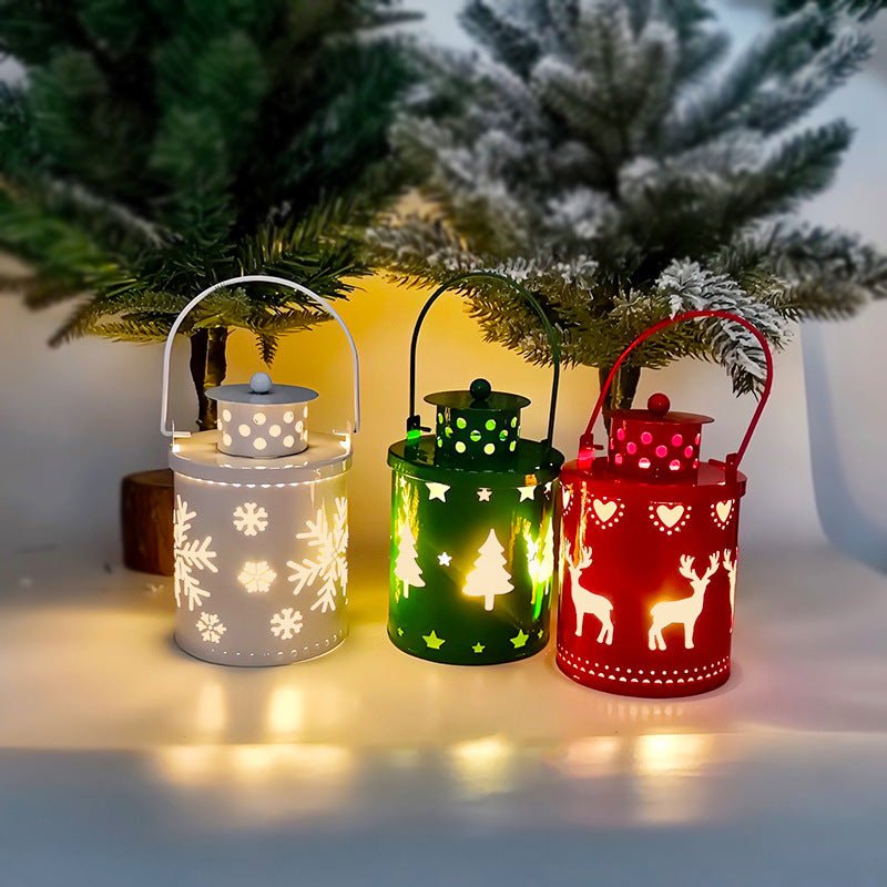 Christmas Candle Lights LED Small Lanterns Wind Lights Electronic Candles Nordic Style Creative Holiday Decoration Decorations - Glitch 69