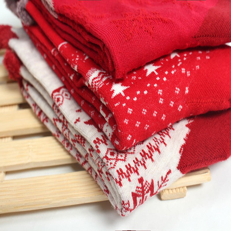 Christmas Theme Red Natal Year Socks - Glitch 69