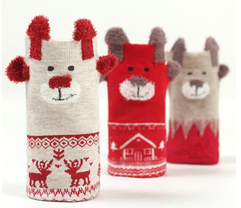 Christmas Theme Red Natal Year Socks - Glitch 69