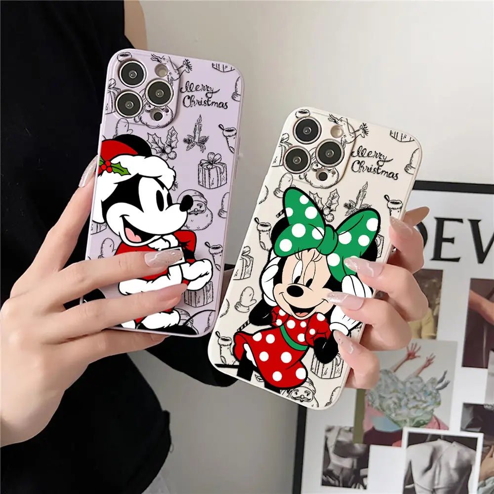 Disneys Christmas Pattern Phone Case For iPhone 17 16 15 14 13 12 11 Pro Max Cases For iPhone 17Air 16 Plus 16E X Silicone Cover - Glitch 69
