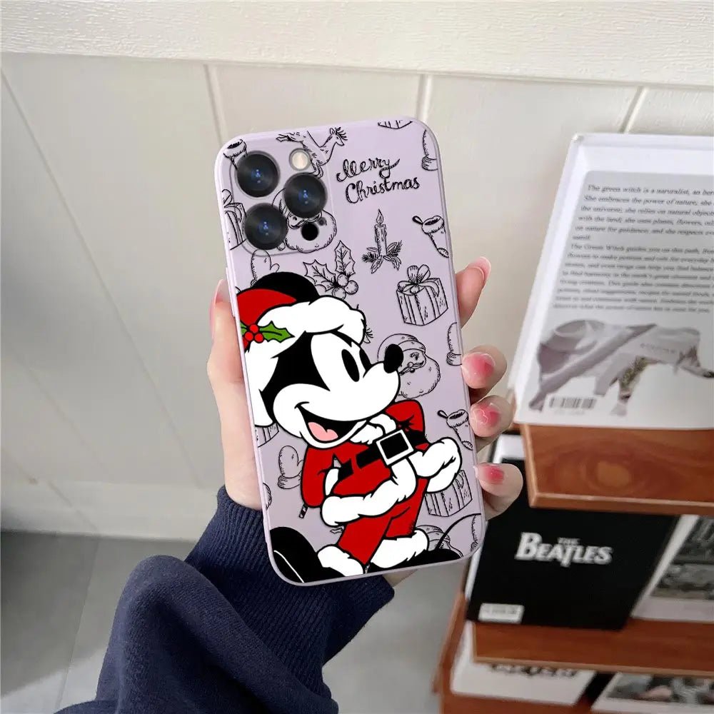 Disneys Christmas Pattern Phone Case For iPhone 17 16 15 14 13 12 11 Pro Max Cases For iPhone 17Air 16 Plus 16E X Silicone Cover - Glitch 69