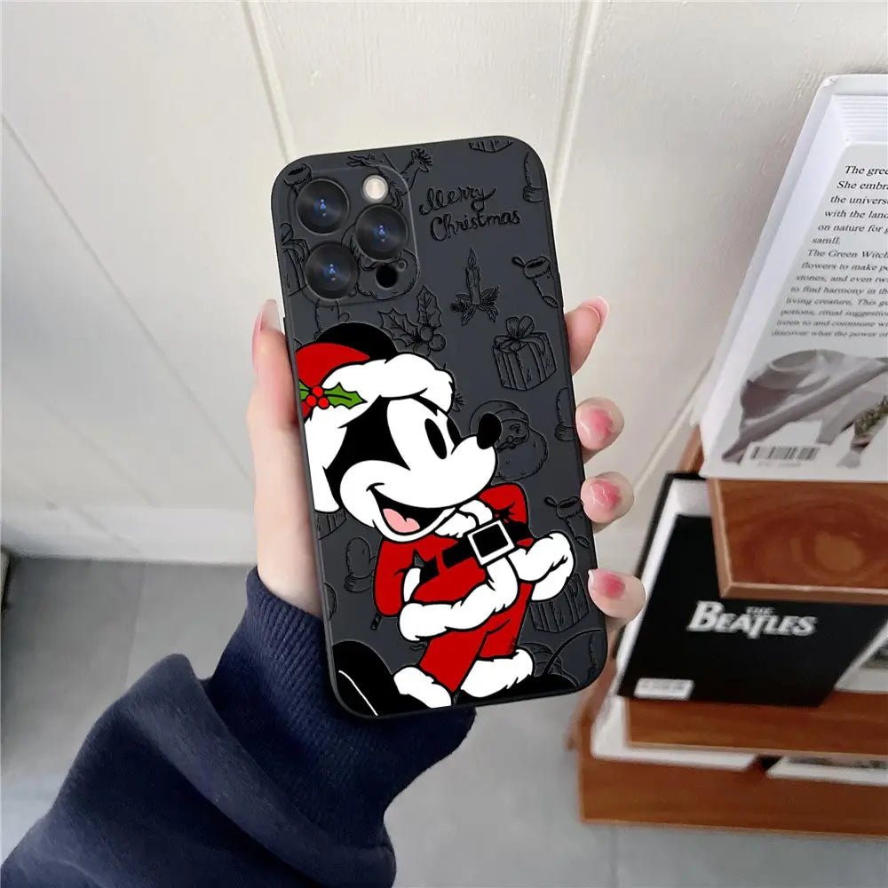 Disneys Christmas Pattern Phone Case For iPhone 17 16 15 14 13 12 11 Pro Max Cases For iPhone 17Air 16 Plus 16E X Silicone Cover - Glitch 69