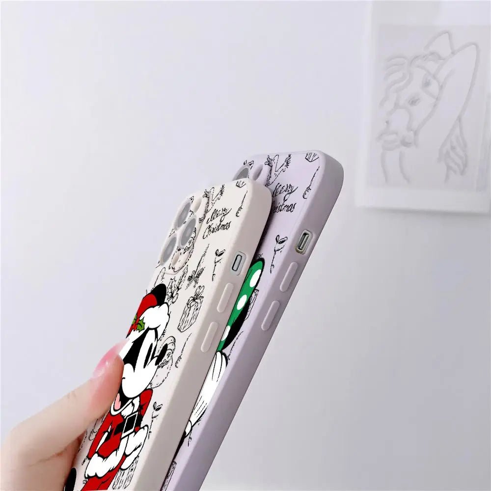 Disneys Christmas Pattern Phone Case For iPhone 17 16 15 14 13 12 11 Pro Max Cases For iPhone 17Air 16 Plus 16E X Silicone Cover - Glitch 69