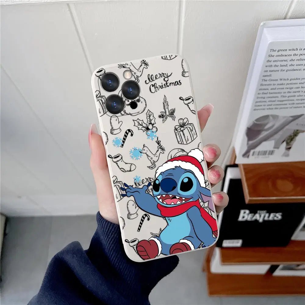 Disneys Christmas Pattern Phone Case For iPhone 17 16 15 14 13 12 11 Pro Max Cases For iPhone 17Air 16 Plus 16E X Silicone Cover - Glitch 69