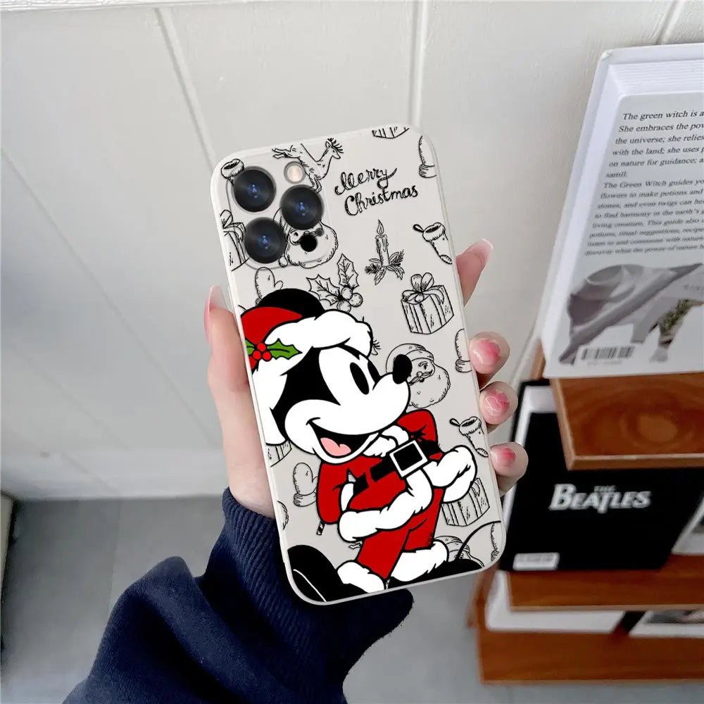 Disneys Christmas Pattern Phone Case For iPhone 17 16 15 14 13 12 11 Pro Max Cases For iPhone 17Air 16 Plus 16E X Silicone Cover - Glitch 69