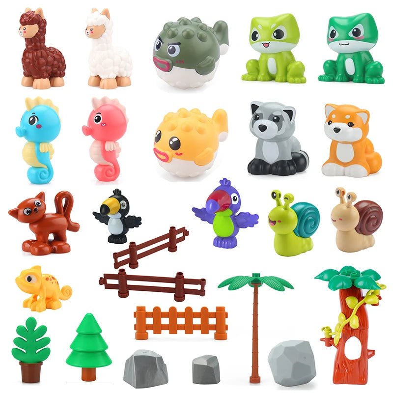 Farm Animals Bricks Christmas Tree Accessory Big Large Particle Building Blocks Compatible With Duploed Education Children Toy - Glitch 69
