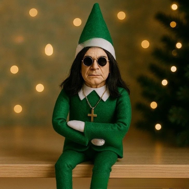 Fashion Ozzy Christmas Elf Doll Xmas Trees Decoration Ornaments Music Godfather Classic Sitting Posture Noel Elf Plush Toys - Glitch 69