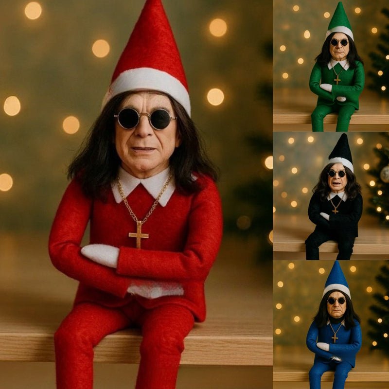 Fashion Ozzy Christmas Elf Doll Xmas Trees Decoration Ornaments Music Godfather Classic Sitting Posture Noel Elf Plush Toys - Glitch 69