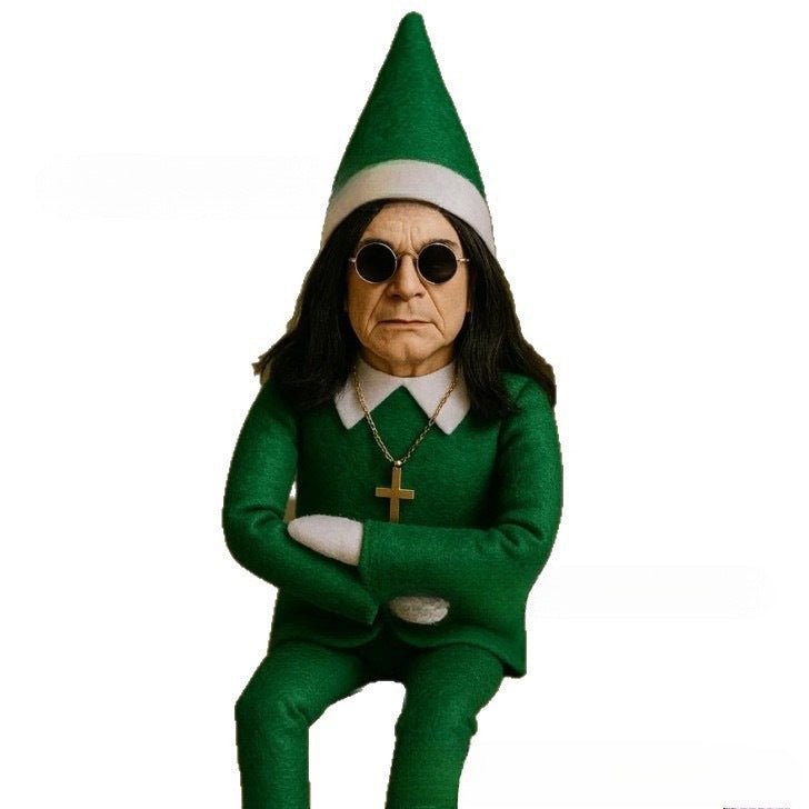 Fashion Ozzy Christmas Elf Doll Xmas Trees Decoration Ornaments Music Godfather Classic Sitting Posture Noel Elf Plush Toys - Glitch 69