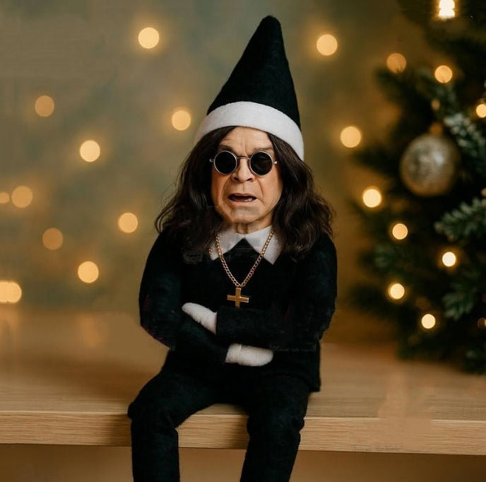 Fashion Ozzy Christmas Elf Doll Xmas Trees Decoration Ornaments Music Godfather Classic Sitting Posture Noel Elf Plush Toys - Glitch 69