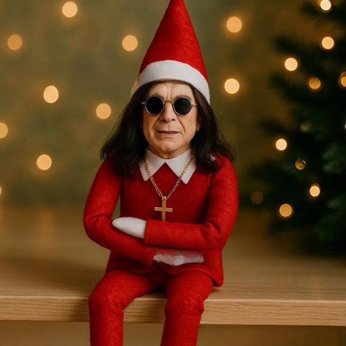 Fashion Ozzy Christmas Elf Doll Xmas Trees Decoration Ornaments Music Godfather Classic Sitting Posture Noel Elf Plush Toys - Glitch 69