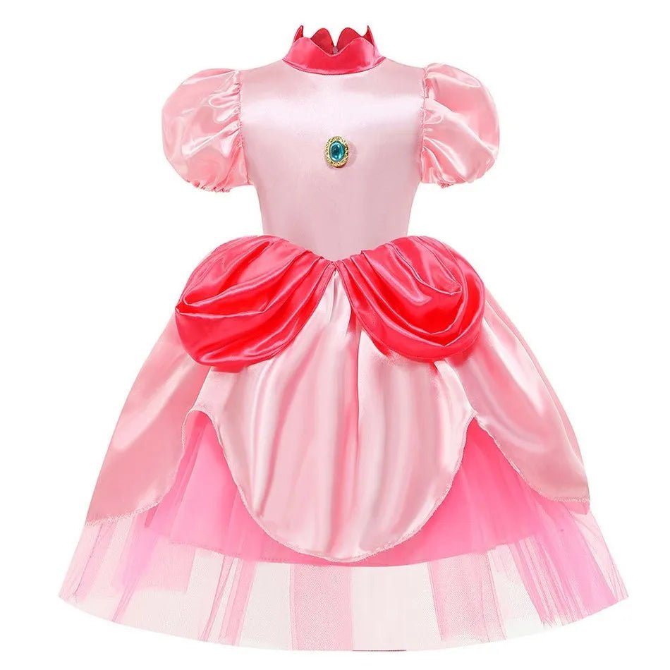 Girls Barbi Peach Costume Baby Wednesday Halloween Ruffles Disguise Kids Cosplay Dancing Layered Clothes Addams Christmas Dress - Glitch 69