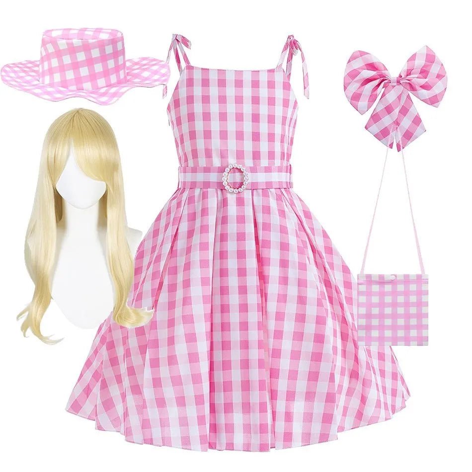 Girls Barbi Peach Costume Baby Wednesday Halloween Ruffles Disguise Kids Cosplay Dancing Layered Clothes Addams Christmas Dress - Glitch 69