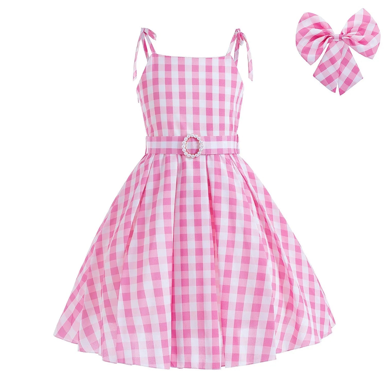 Girls Barbi Peach Costume Baby Wednesday Halloween Ruffles Disguise Kids Cosplay Dancing Layered Clothes Addams Christmas Dress - Glitch 69