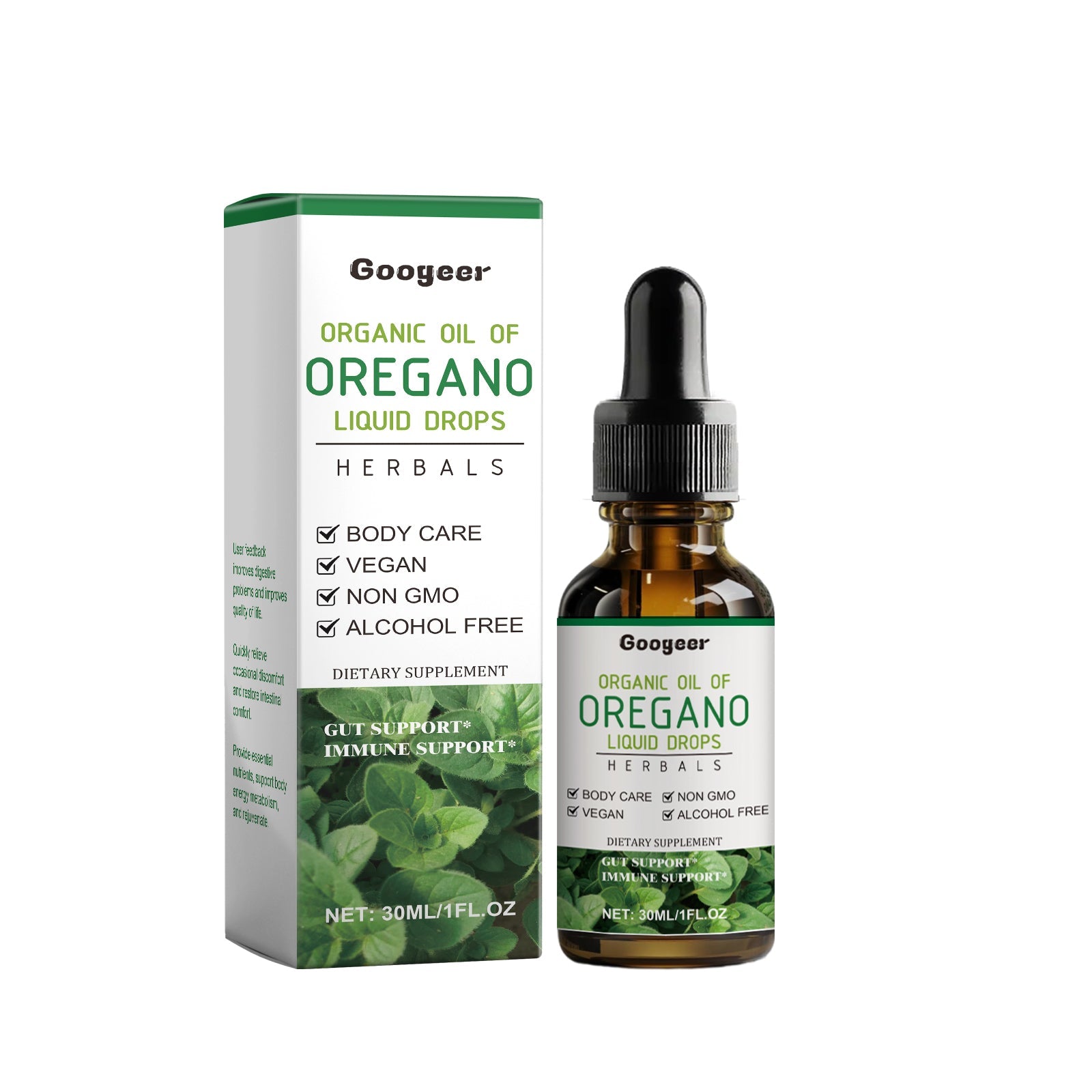 Googeer Digestive And Intestinal Health Drops, Organic Oregano Oil Drops Treatment - Glitch 69