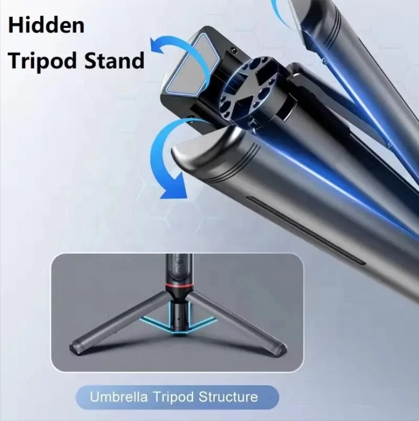 L19 Selfie Stick 70cm Aluminum Alloy Rods Adjustable Foldable Stable Tripod Gimbal Stabilizer Remote Control for Mobile Phone - Glitch 69