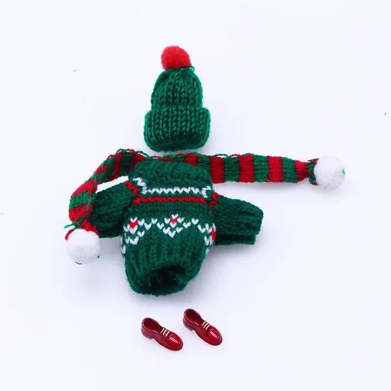 Mini house Elf Door Christmas Decoration Set Miniature scene Mini wooden door Elf door accessories Christmas DIY decoration - Glitch 69