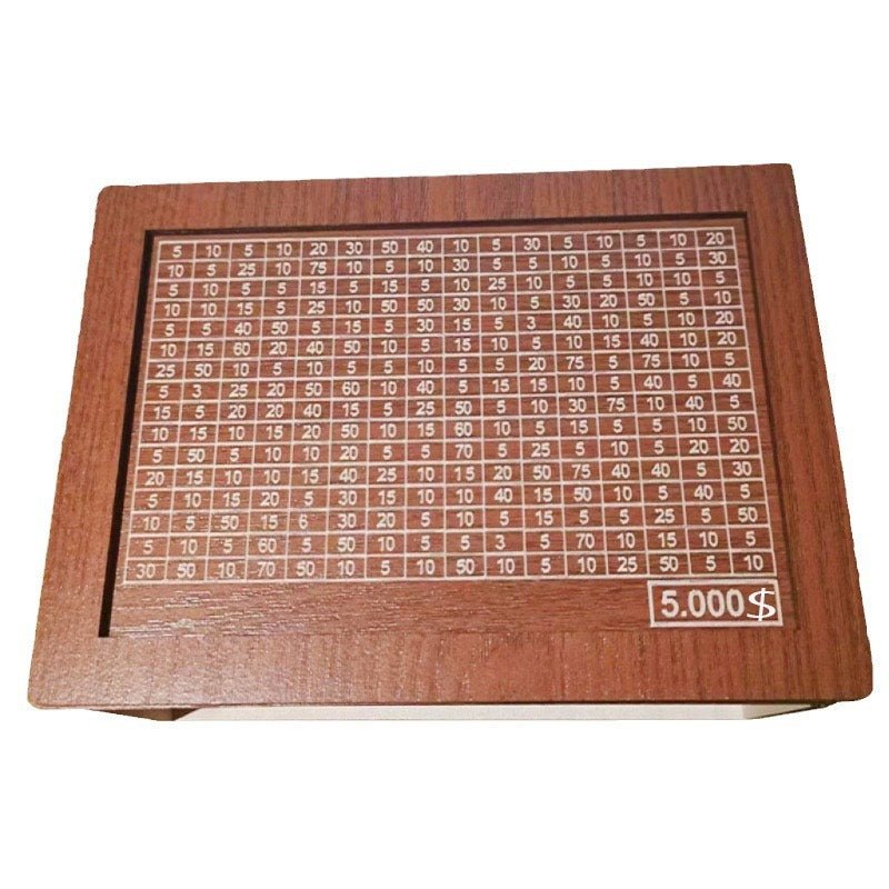 Money Box Piggy Bank Wood Money Bank Reusable Money Box With Saving Goal And Numbers To Check For Helps The Habit Of Saving - Glitch 69