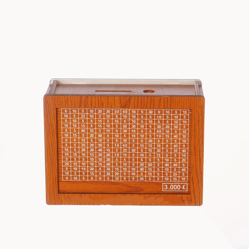 Money Box Piggy Bank Wood Money Bank Reusable Money Box With Saving Goal And Numbers To Check For Helps The Habit Of Saving - Glitch 69