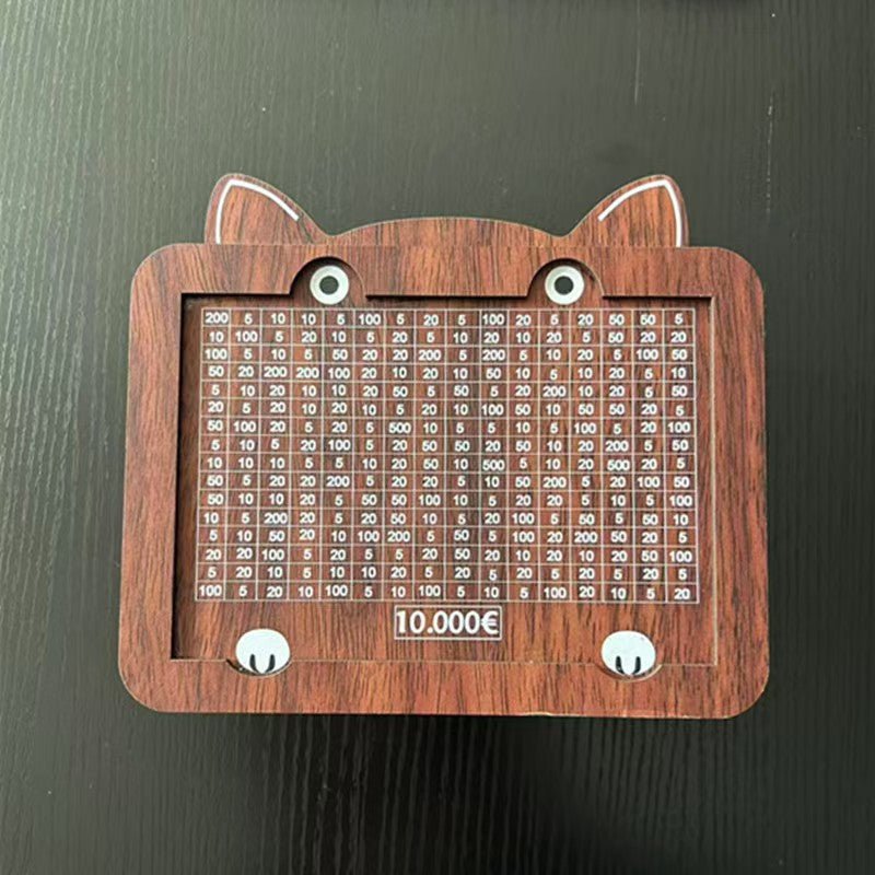 Money Box Piggy Bank Wood Money Bank Reusable Money Box With Saving Goal And Numbers To Check For Helps The Habit Of Saving - Glitch 69