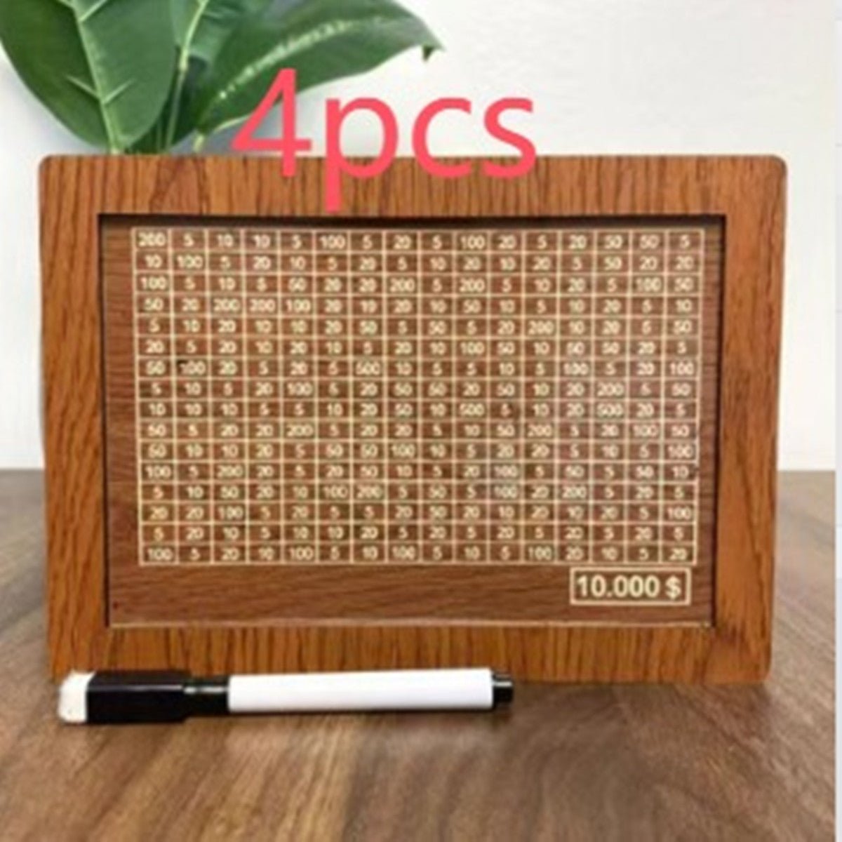 Money Box Piggy Bank Wood Money Bank Reusable Money Box With Saving Goal And Numbers To Check For Helps The Habit Of Saving - Glitch 69