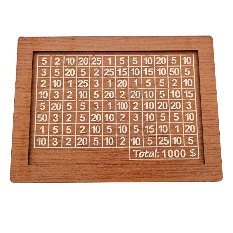 Money Box Piggy Bank Wood Money Bank Reusable Money Box With Saving Goal And Numbers To Check For Helps The Habit Of Saving - Glitch 69