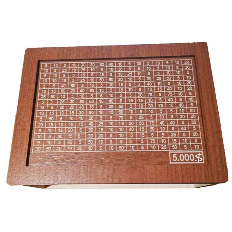 Money Box Piggy Bank Wood Money Bank Reusable Money Box With Saving Goal And Numbers To Check For Helps The Habit Of Saving - Glitch 69