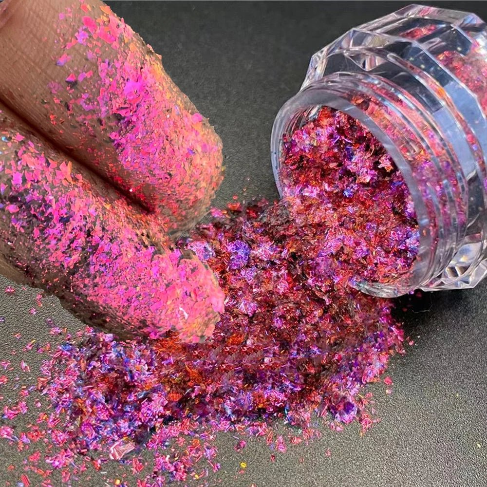 New Christmas Chameleon Glitter Flakes 1Jar(1 - 2g) Holographic Color - Changed Chameleon Sequins Red/Green Manicure Chameleon Flake - Glitch 69