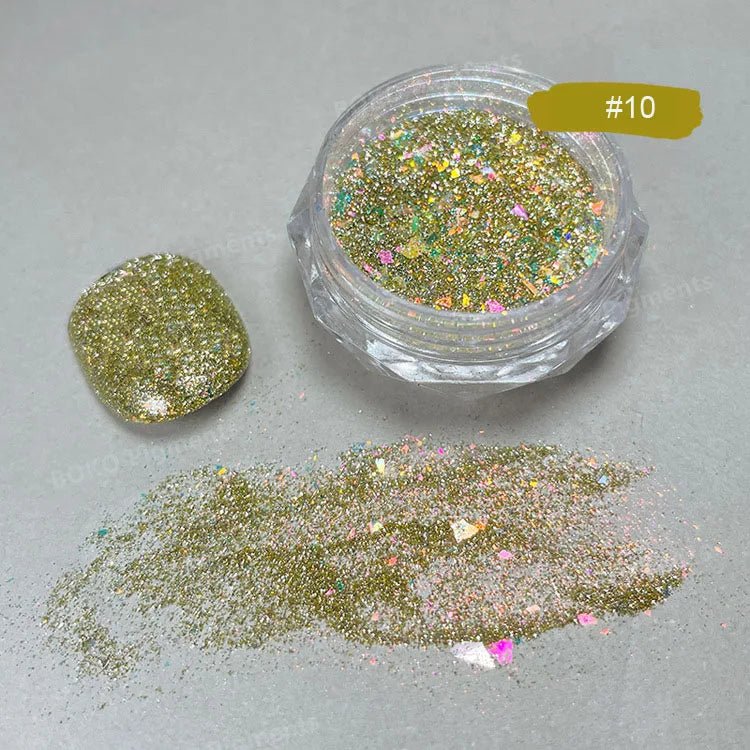 New Christmas Chameleon Glitter Flakes 1Jar(1 - 2g) Holographic Color - Changed Chameleon Sequins Red/Green Manicure Chameleon Flake - Glitch 69