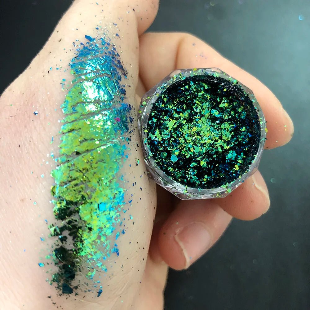 New Christmas Chameleon Glitter Flakes 1Jar(1 - 2g) Holographic Color - Changed Chameleon Sequins Red/Green Manicure Chameleon Flake - Glitch 69