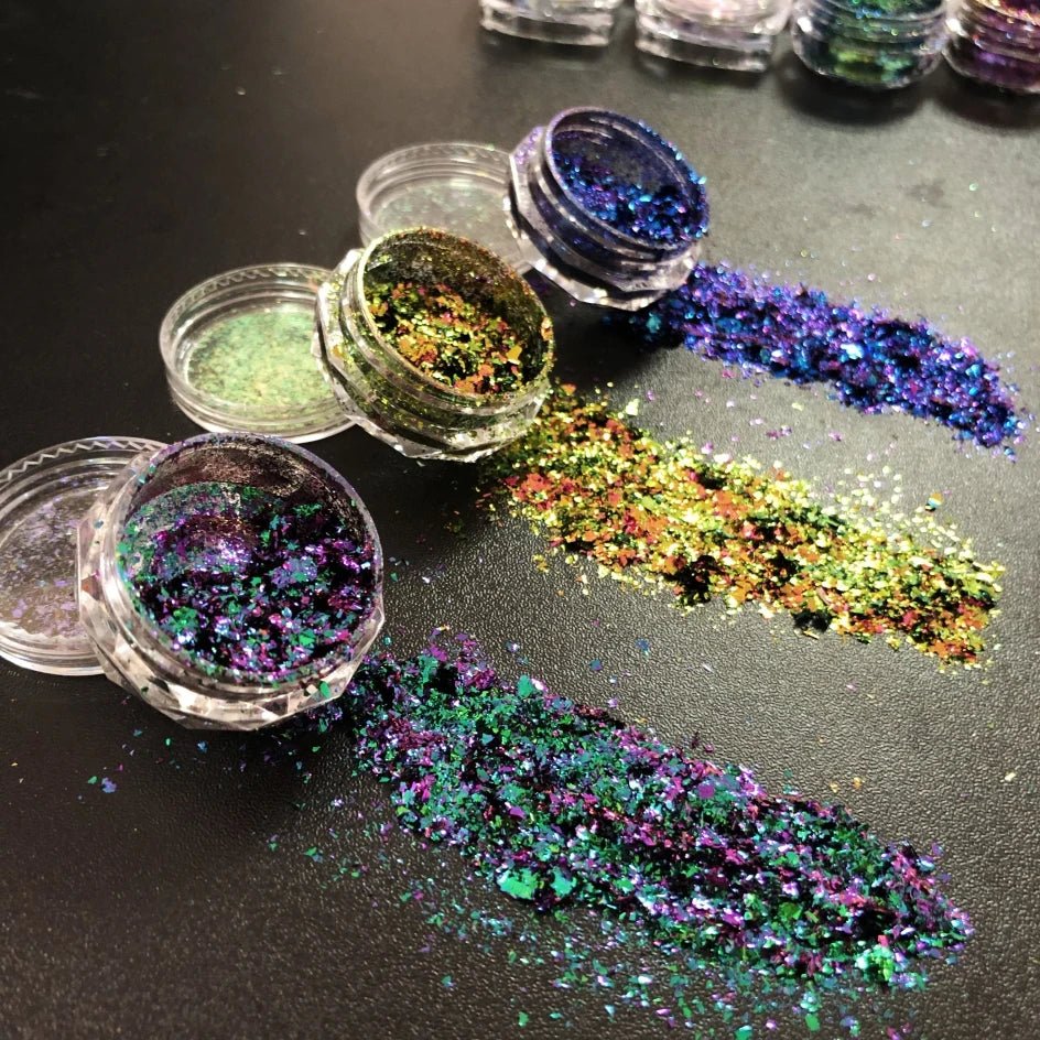New Christmas Chameleon Glitter Flakes 1Jar(1 - 2g) Holographic Color - Changed Chameleon Sequins Red/Green Manicure Chameleon Flake - Glitch 69