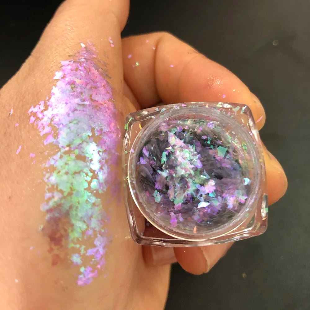 New Christmas Chameleon Glitter Flakes 1Jar(1 - 2g) Holographic Color - Changed Chameleon Sequins Red/Green Manicure Chameleon Flake - Glitch 69