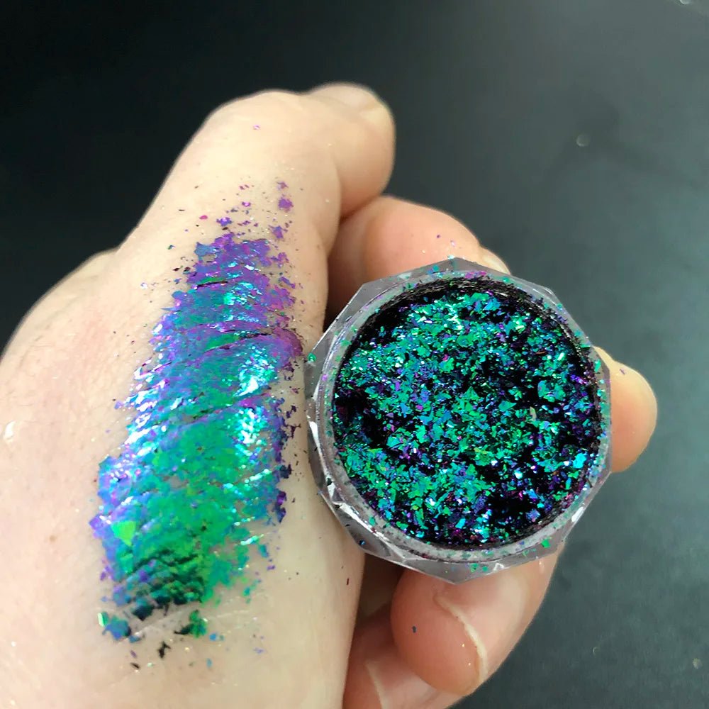 New Christmas Chameleon Glitter Flakes 1Jar(1 - 2g) Holographic Color - Changed Chameleon Sequins Red/Green Manicure Chameleon Flake - Glitch 69