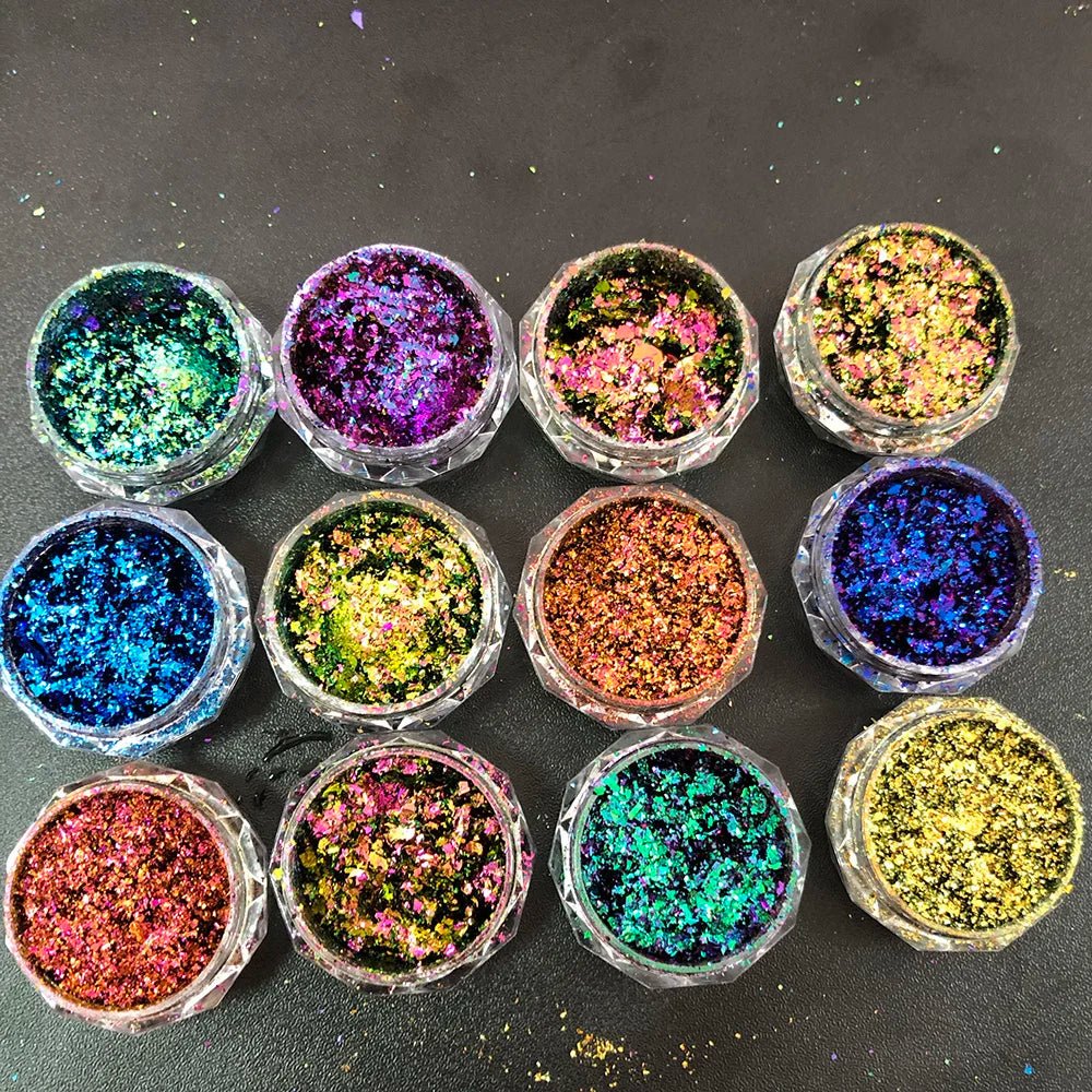 New Christmas Chameleon Glitter Flakes 1Jar(1 - 2g) Holographic Color - Changed Chameleon Sequins Red/Green Manicure Chameleon Flake - Glitch 69