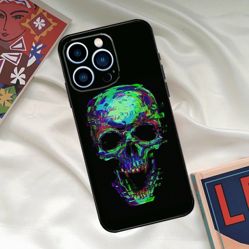 Phone Case Cool Ghost Skull Face Phone Case - Glitch 69