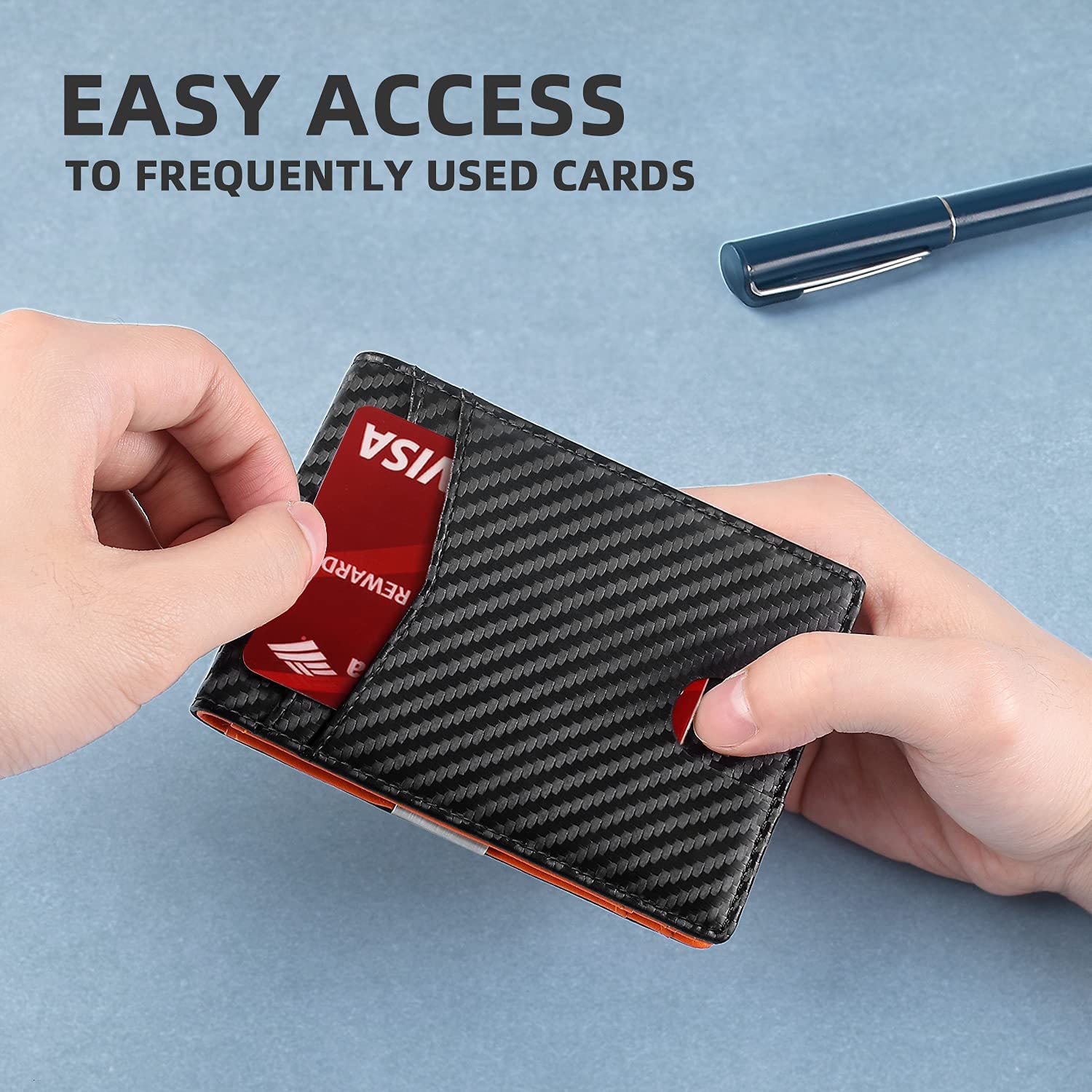 PU Leather Multiple Card Slots Anti - theft Wallet Card Holder - Glitch 69
