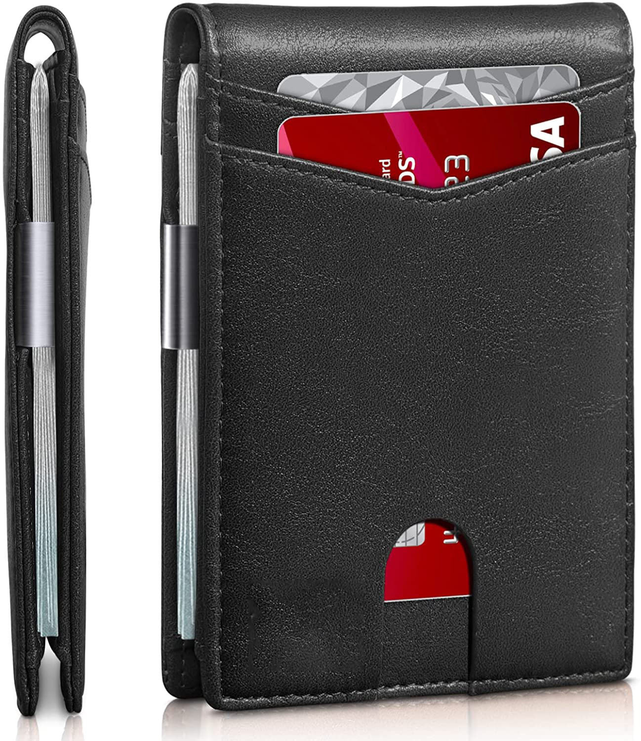 PU Leather Multiple Card Slots Anti - theft Wallet Card Holder - Glitch 69