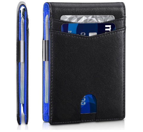 PU Leather Multiple Card Slots Anti - theft Wallet Card Holder - Glitch 69